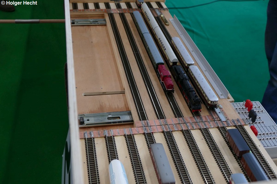 Details auf der 6. Internationalen Modellbahnausstellung im FEZ in Berlin-Wuhlheide: Fiddle-Yard