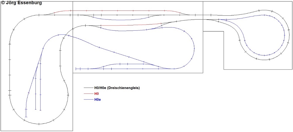 Gleisplan H0/H0e-Anlage