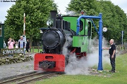 Dampflok beim Wasser fassen