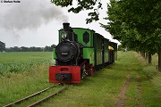 Der Dampfzug bei der Ankunft aus Uhlenhorst in Schwichtenberg