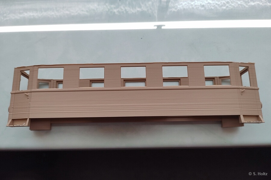 3D gedrucktes Gehäuse für Triebwagen